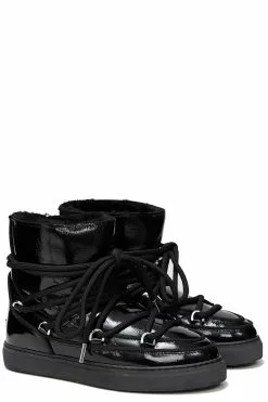 INUIKII Lackleder Boots Mit Lammfell Lackleder Boots Mit Lammfell