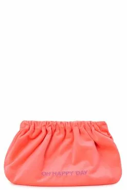 SORBET ISLAND Samt-Clutch Neon Orange Samt-Clutch Neon Orange